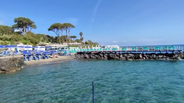 Ischia Campania Italy Травня 2022 Огляд Пляжу Пунта Моліно Пристані — стокове відео