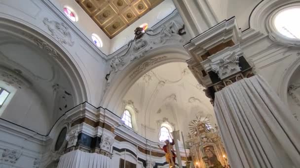 Forio Campania Maggio 2022 Interno Della Trecentesca Basilica Santa Maria — Video Stock