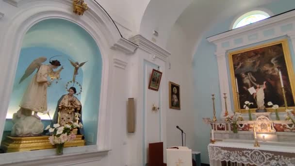 Panza Campania Itália Maio 2022 Interior Igreja Santissima Annunziata Século — Vídeo de Stock