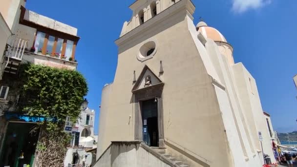 Forio Campania Italy Травня 2022 Огляд Церкви Сан Гаетано Віа — стокове відео