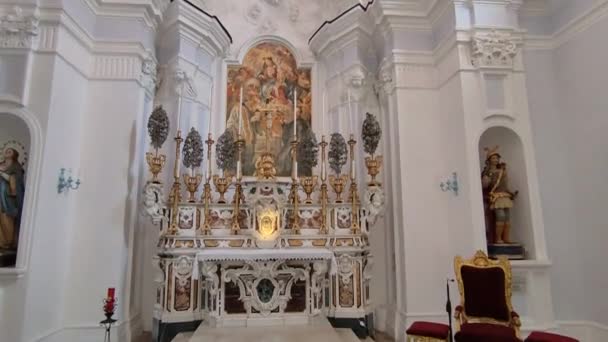 Forio Campania Italy May 2022 Interior Seventeenth Century Church San — 图库视频影像