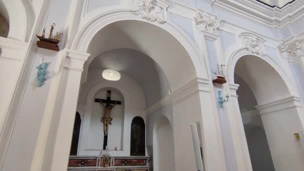 Forio Campania Italy Травня 2022 Interior Xvii Століття Church San — стокове відео