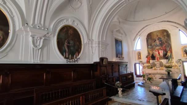 Forio Campanie Italie Mai 2022 Intérieur Église Santa Maria Visitapoveri — Video