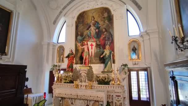 Forio Campania Italia Mayo 2022 Interior Iglesia Santa Maria Visitapoveri — Vídeos de Stock