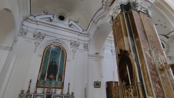 Forio Campania Italia Mayo 2022 Interior Basílica Santa Maria Loreto — Vídeos de Stock