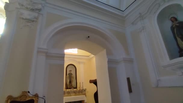 Panza Kampanien Italien Mai 2022 Innenraum Der Kirche San Leonardo — Stockvideo