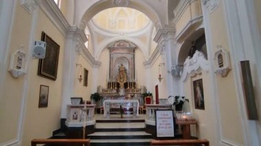 Lacco Ameno, Campania, İtalya - 13 Mayıs 2022: 18. yüzyıl Santa Maria d delle Grazie Kilisesi Corso Angelo Rizzoli