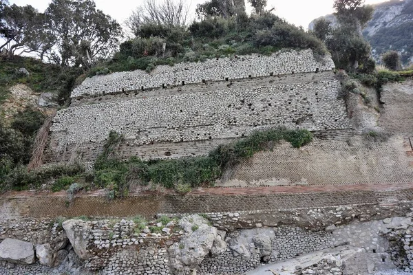 Capri Campania Ιταλία Μαρτίου 2022 Ρωμαϊκά Ερείπια Από Την Ελεύθερη — Φωτογραφία Αρχείου