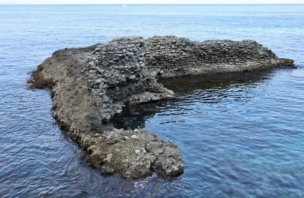 Capri Campania Itália Março 2022 Penhasco Das Ruínas Romanas Das — Fotografia de Stock