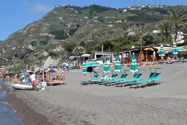 Serrara Fontana Campania Italy May 2022 Bathhouse Maronti Beach — Stock Photo, Image