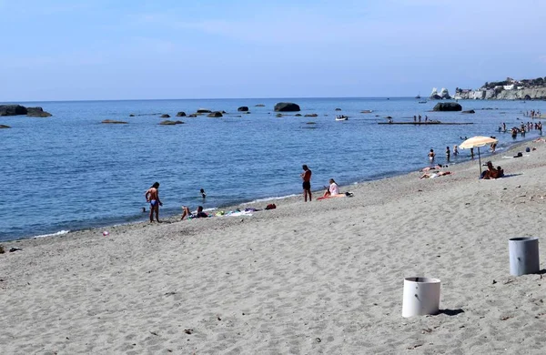 Forio Kampania Włochy Maja 2022 Widok Plażę Citara Giovanni Mazzella — Zdjęcie stockowe