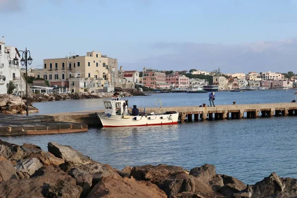 Ischia Campania Italy May 2022 Fishermen Aragonese Pontile Early Morning — 图库照片