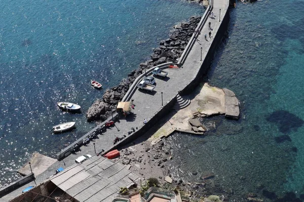 Ischia Campania Itália Maio 2022 Ponte Aragonesa Belvedere Convento Castelo — Fotografia de Stock