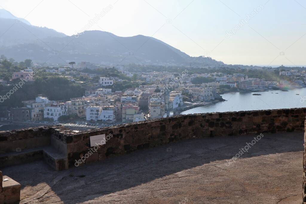Ischia, Campania, Italy - May 12, 2022: Panorama from the Aragonese Castle