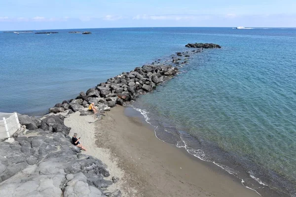 Ischia Campania Italy Травня 2022 Cliff End San Pietro Beach — стокове фото