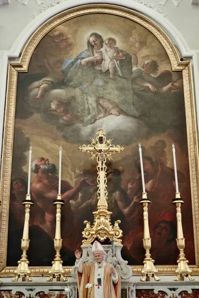 Ischia Campania Toukokuuta 2022 Pyhän Hengen 1700 Luvun Kirkon Sisätilat — kuvapankkivalokuva