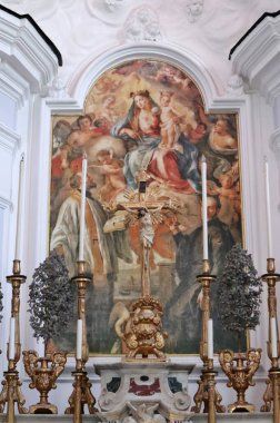 Forio, Campania, İtalya - 13 Mayıs 2022: Via Filippo di Lustro 'daki 17. yüzyıl San Gaetano Kilisesi