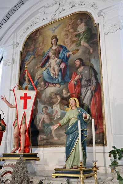 Forio Kampania Włochy Maja 2022 Wnętrze Xvii Wiecznego Kościoła Santa — Zdjęcie stockowe