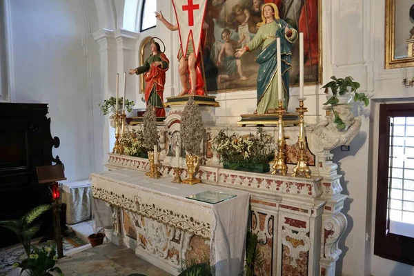 Forio Campania Italia Mayo 2022 Interior Iglesia Santa Maria Visitapoveri —  Fotos de Stock