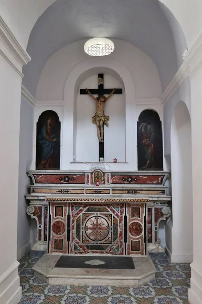 Forio Kampania Włochy Maja 2022 Wnętrze Xvii Wiecznego Kościoła San — Zdjęcie stockowe