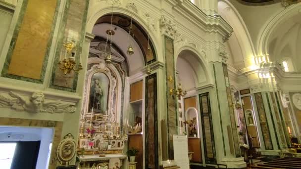 Ischia Campania Itália Maio 2022 Panorama Interior Igreja Espírito Santo — Vídeo de Stock