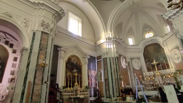 Ischia Campania Olaszország 2022 Május Szent Szellem Századi Templomának Belső — Stock videók
