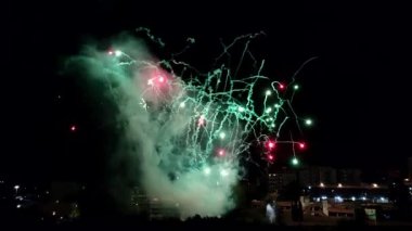 Benevento, Campania, Italy - July 3, 2022: Fireworks at the end of the Feast of the Madonna delle Grazie on the Calore riverside