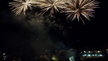 Benevento, Campania, Italy - July 3, 2022: Fireworks at the end of the Feast of the Madonna delle Grazie on the Calore riverside