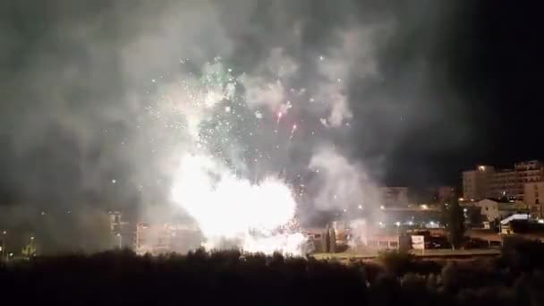 Benevento Campania Italy July 2022 Fireworks End Feast Madonna Delle — Video