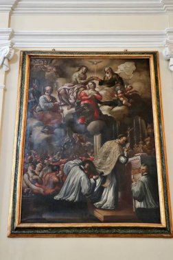Anacapri, Campania, Italia 12 marzo 2022: Piazza Diaz 'da Interno della seicentesca Chiesa di Santa Sofia