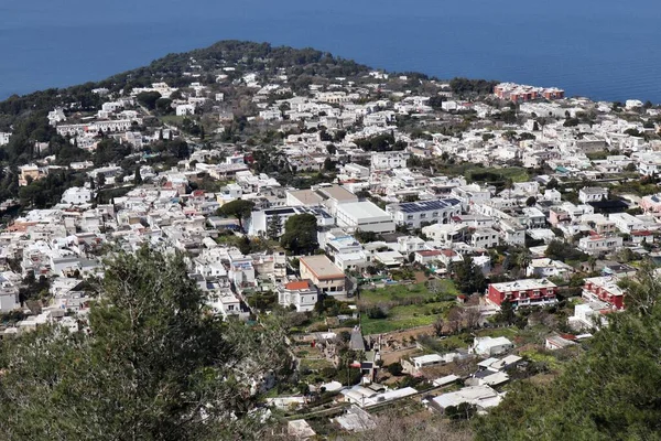 Anacapri Campania Italy March 2022 Panorama Chairlift Climbs Top Monte — 스톡 사진
