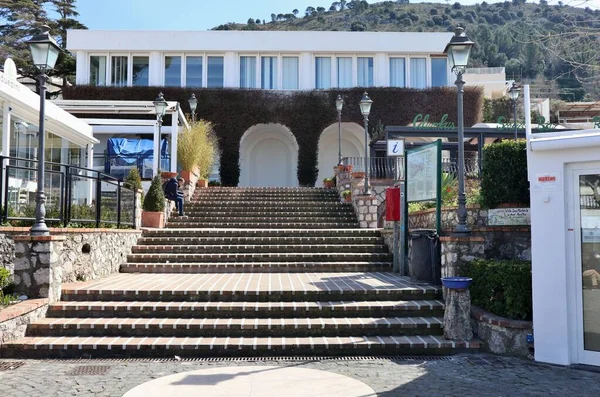 Anacapri Campania Italy March 2022 Staircase Piazza Della Vittoria Leading — стокове фото