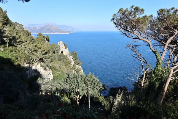 Capri Campania Italy March 2022 Panorama Sorrentine Peninsula Arco Naturale — Fotografia de Stock