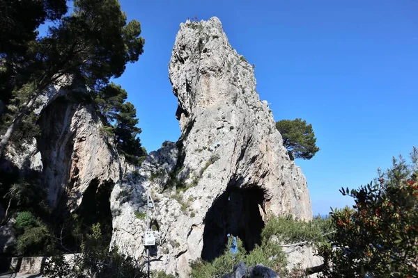 Capri Kampania Włochy Marca 2022 Formacja Skalna Arco Naturale — Zdjęcie stockowe
