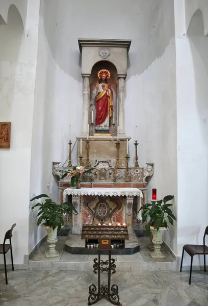 Capri Campania Italy March 2022 Interior Medieval Church San Costanzo — стокове фото
