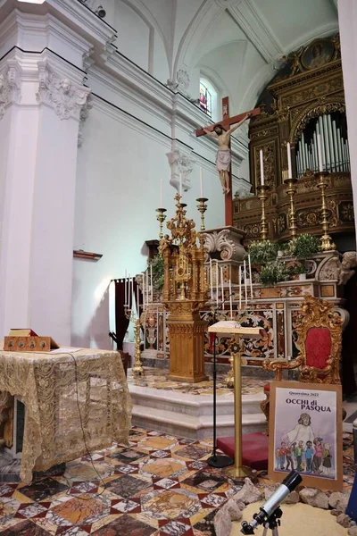 Capri Campania Italia Marzo 2022 Interior Iglesia Santo Stefano Del —  Fotos de Stock