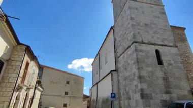 Ferrazzano, Molise, Italy - July 13, 2022: Overview of the Church of Santa Maria Assunta, dating back to the 12th century, in Largo della Chiesa