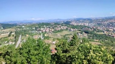 Ferrazzano, Molise, Italy - July 13, 2022: Overview from the terrace of the belvedere in Piazza Spensieri