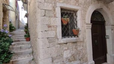 Ferrazzano, Molise, Italy - July 13, 2022: Overview of the village from the alleys of the old town