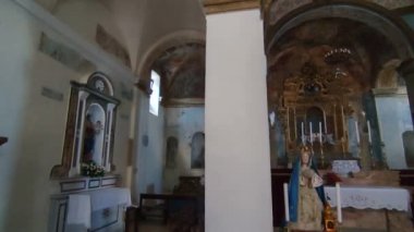 Oratino, Molise, Italy - July 13, 2022: Interior overview of the eighteenth-century Church of Santa Maria di Loreto