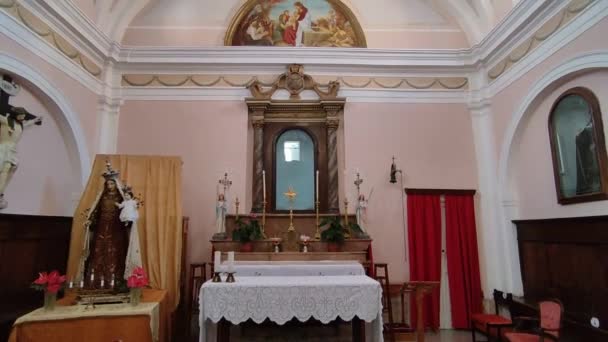 Ferrazzano Panoramica Della Cinquecentesca Chiesa Santa Croce — Stockvideo