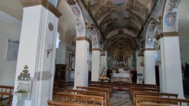 Oratino, Molise, Italy - July 13, 2022: Interior overview of the eighteenth-century Church of Santa Maria di Loreto