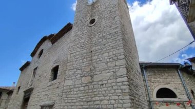 Oratino, Molise, Italy - July 13, 2022: Overview of the thirteenth-century Church of Santa Maria Assunta in Cielo