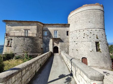 Ferrazzano, Molise, Italy - July 13, 2022: Carafa Castle dating from the late 15th century in Piazza Spensieri