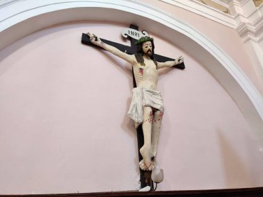 Ferrazzano, Molise, Italy - July 13, 2022: Interior of the sixteenth-century Church of Santa Croce