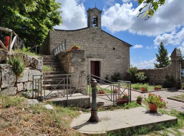 Ferrazzano, Molise, Italy - July 13, 2022: Small cemetery church dedicated to Sant'Onofrio dating back to the 14th century