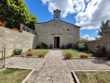 Ferrazzano, Molise, Italy - July 13, 2022: Small cemetery church dedicated to Sant'Onofrio dating back to the 14th century