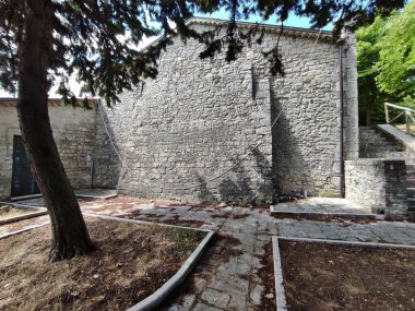 Ferrazzano, Molise, Italy - July 13, 2022: Small cemetery church dedicated to Sant'Onofrio dating back to the 14th century