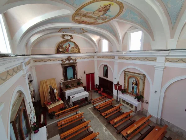 Ferrazzano, Molise, Italy - July 13, 2022: Interior of the sixteenth-century Church of Santa Croce