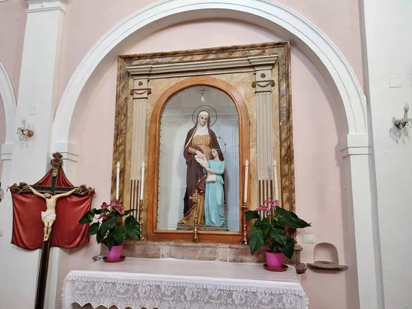 Ferrazzano Molise Italy July 2022 Interior Sixteenth Century Church Santa — Fotografia de Stock
